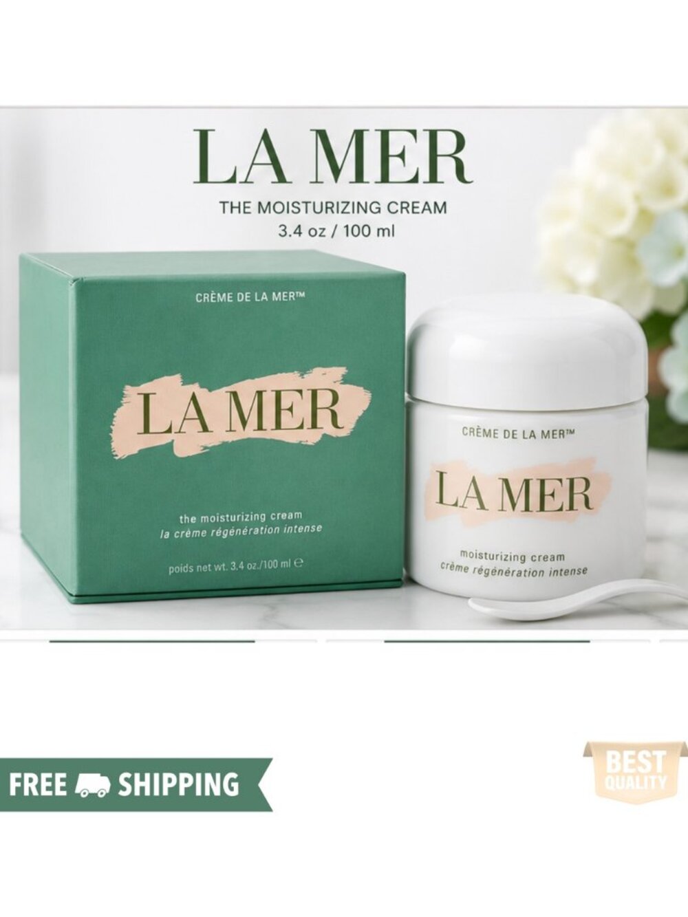 La Mer Moisturizing Cream 3.4oz (100ml) Crème de la Mer Luxury Face Cream